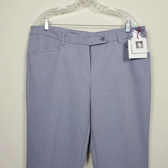 Anne Klein Ridge Crest Duke Twill Pants Light Gray Women Size 16 Mid Rise NEW - Picture 3 of 13